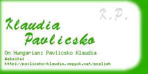 klaudia pavlicsko business card